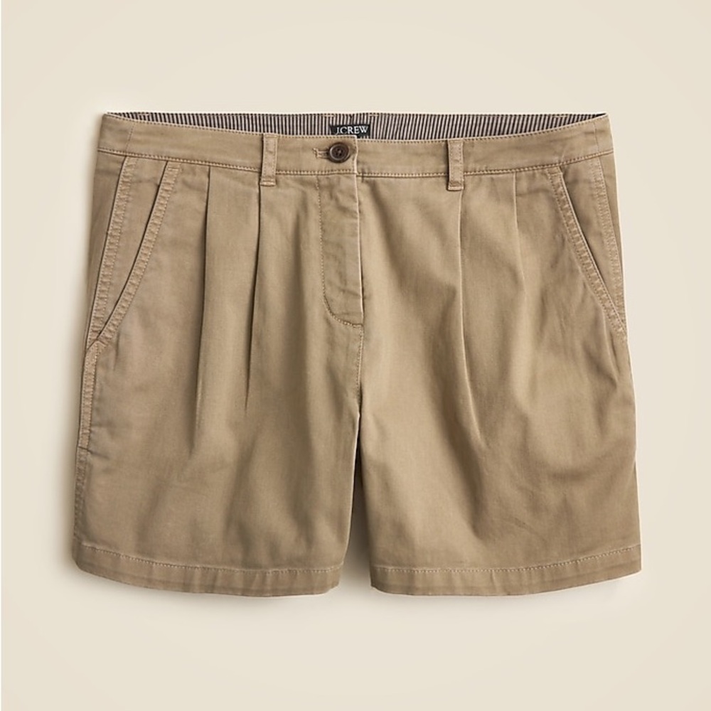 NWT J.Crew 5" pleated heritage chino short Size 0 in Dusty Fatigue Imperfection